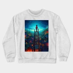 boy in magical city Crewneck Sweatshirt